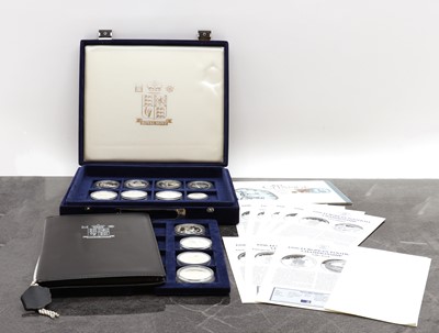 Lot 73 - Fourteen European Football Championship 1996 silver proof crown size medals and two smaller coins