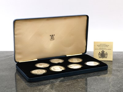 Lot 64 - A seven coin silver proof crown collection of crowns