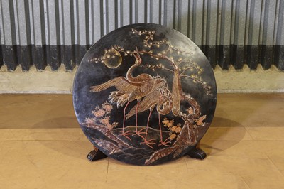 Lot 21 - A chinoiserie black and gilt-japanned centre table