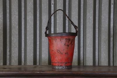 Lot 35 - A painted leather fire bucket by Merryweather & Sons, London