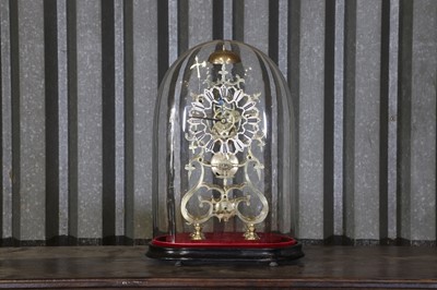 Lot 3 - A brass skeleton clock