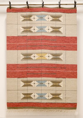 Lot 396 - A Swedish röllakan flat-weave rug