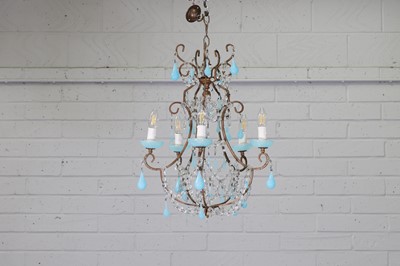 Lot 431 - A Murano glass five-branch chandelier