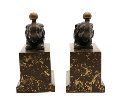 Lot 198 - A pair of Art Deco style elephant bookends