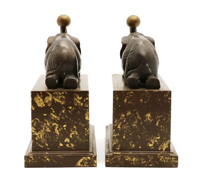 Lot 198 - A pair of Art Deco style elephant bookends