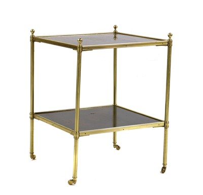 Lot 495 - A Regency-style brass and lacquer etagere