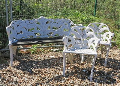 Lot 498 - A Coalbrookdale style cast iron garden bench