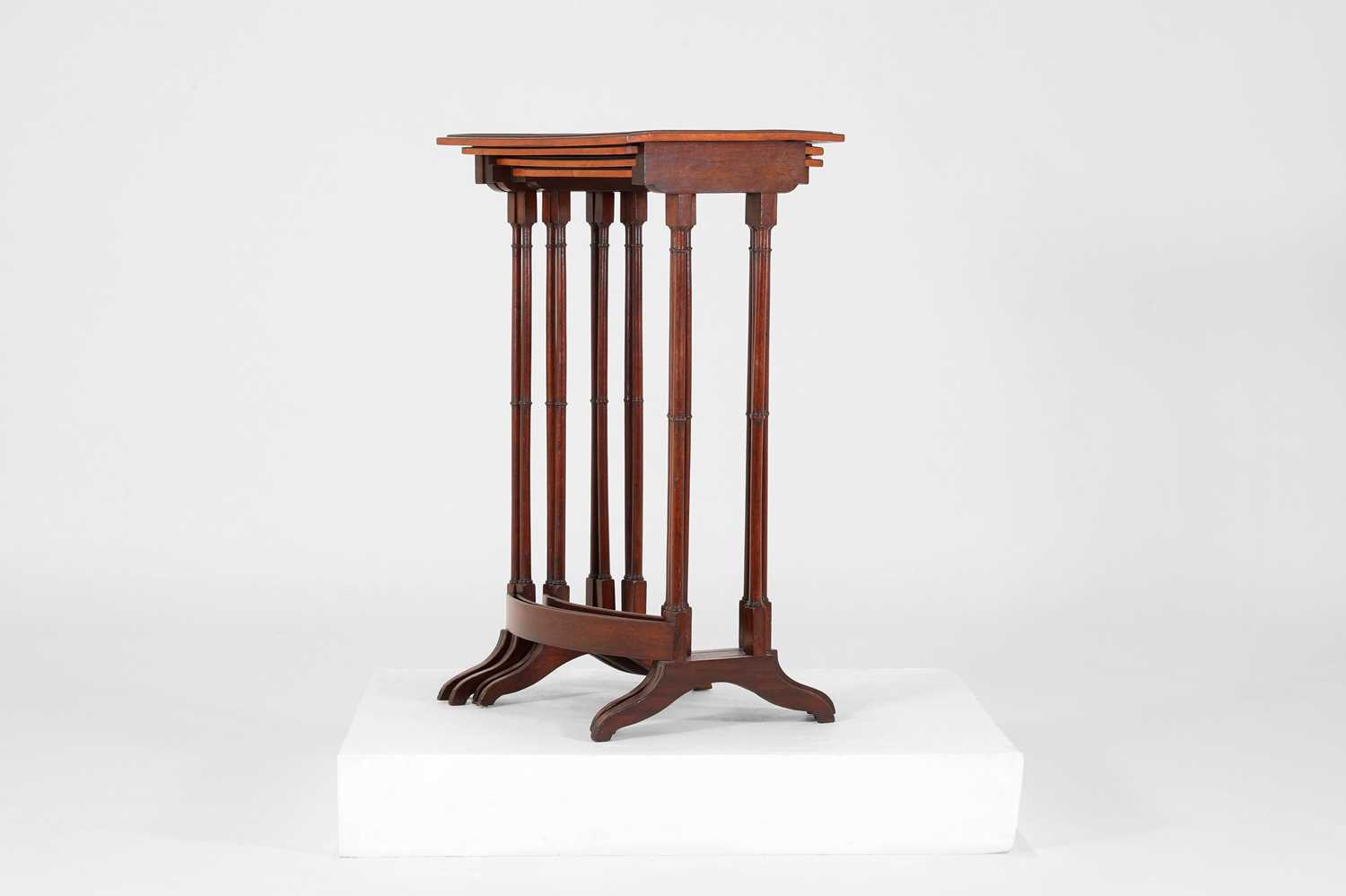 Lot 4 - A Regency mahogany and satinwood quartetto nest of tables