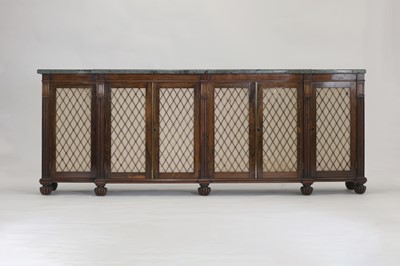 Lot 7 - A George IV rosewood side cabinet in the manner of Gillows