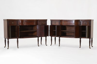 Lot 24 - A pair of mahogany and painted cabinets