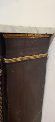 Lot 27 - A Regency rosewood, painted and parcel-gilt pier cabinet