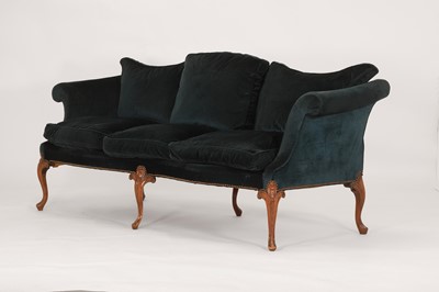 Lot 61 - A George III-style walnut sofa