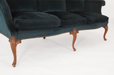 Lot 61 - A George III-style walnut sofa