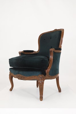 Lot 65 - A Louis XV-style beech fauteuil