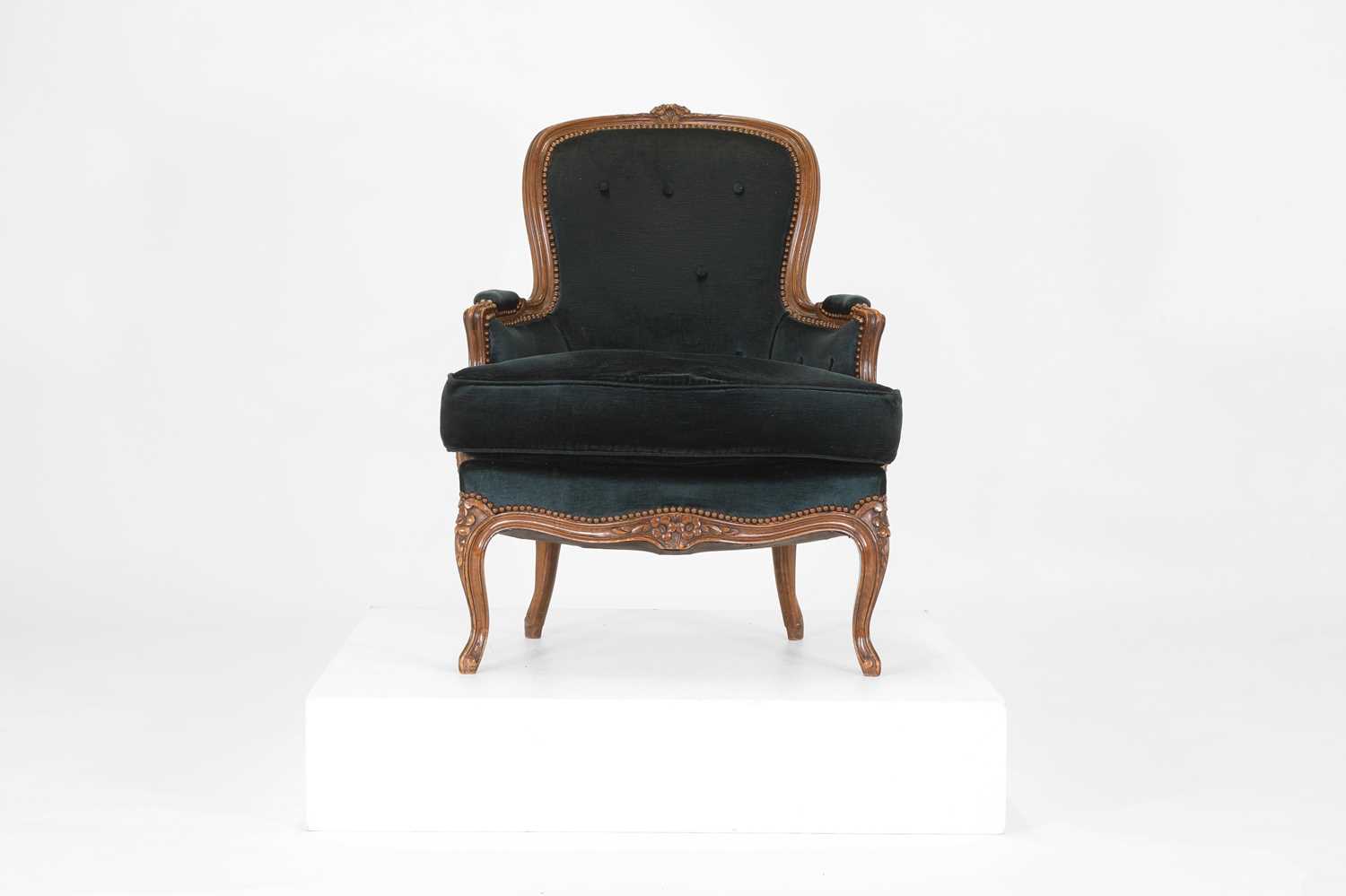 Lot 65 - A Louis XV-style beech fauteuil