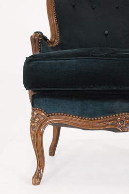 Lot 65 - A Louis XV-style beech fauteuil