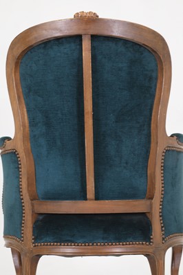Lot 65 - A Louis XV-style beech fauteuil