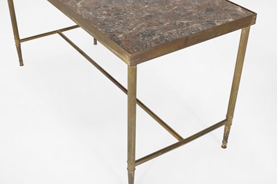 Lot 71 - A brass and marble coffee table