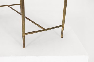 Lot 71 - A brass and marble coffee table