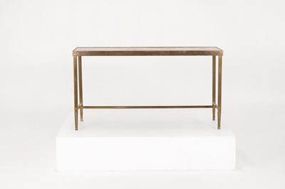 Lot 71 - A brass and marble coffee table