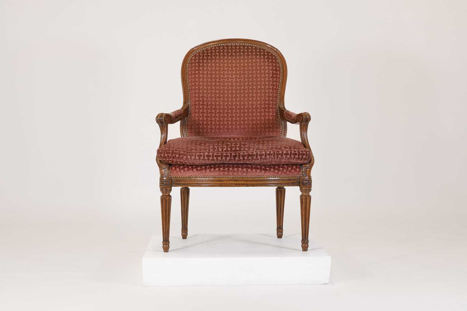 Lot 68 - A Louis XVI Transitional beech fauteuil à la reine