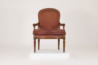 Lot 68 - A Louis XVI Transitional beech fauteuil à la reine