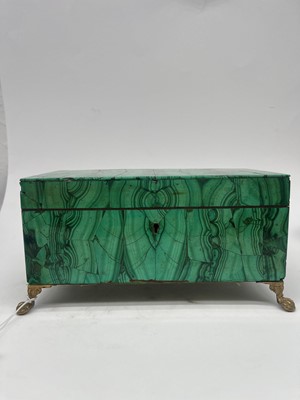 Lot 57 - A malachite trinket box