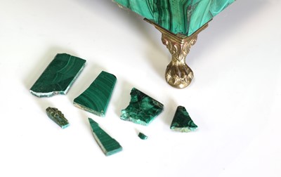 Lot 57 - A malachite trinket box