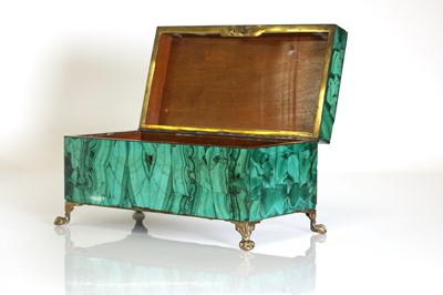 Lot 57 - A malachite trinket box