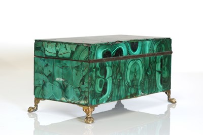 Lot 57 - A malachite trinket box