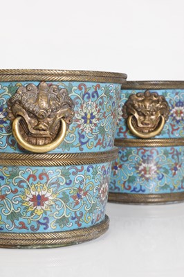 Lot 73 - A pair of cloisonné buckets