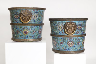 Lot 73 - A pair of cloisonné buckets