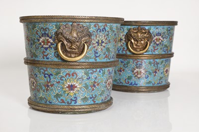 Lot 73 - A pair of cloisonné buckets