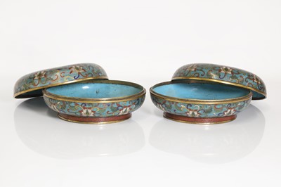 Lot 90 - A pair of cloisonné boxes and covers
