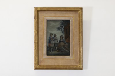Lot 63 - A small export reverse-glass picture