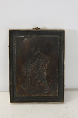 Lot 109 - A bronze oval portrait plaque