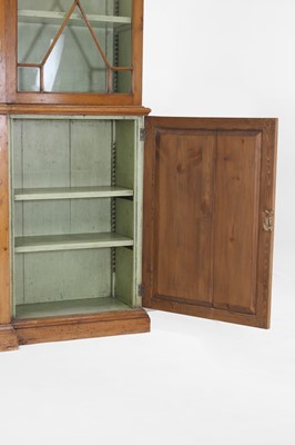 Lot 120 - A George III pine breakfront library bookcase