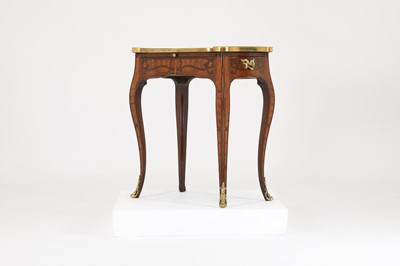 Lot 122 - A Louis XV tulipwood, rosewood and bois satiné marquetry writing table