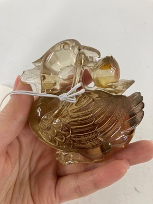 Lot 180 - A Chinese smoky quartz carving