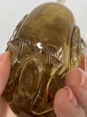 Lot 180 - A Chinese smoky quartz carving