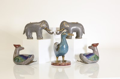 Lot 187 - A group of cloisonné pieces