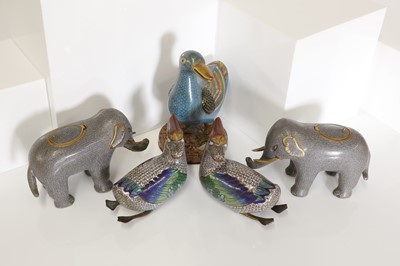 Lot 187 - A group of cloisonné pieces