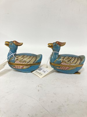 Lot 172 - A pair of cloisonné boxes and covers