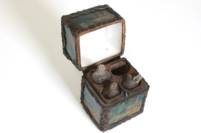 Lot 34 - A Louis XV guilloché enamel and bronze scent bottle case