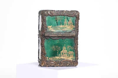 Lot 34 - A Louis XV guilloché enamel and bronze scent bottle case