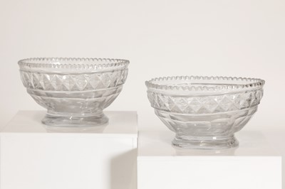 Lot 123 - A pair of cut-glass salts