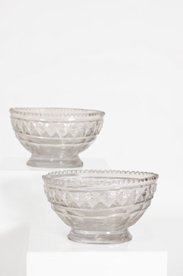 Lot 123 - A pair of cut-glass salts