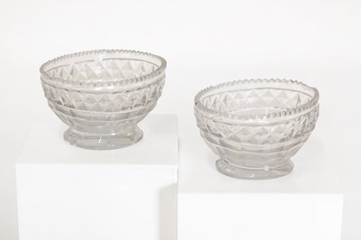 Lot 123 - A pair of cut-glass salts