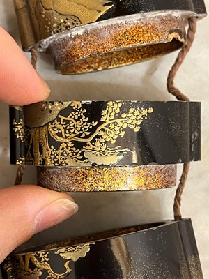 Lot 173 - A Japanese gilt-lacquered inro