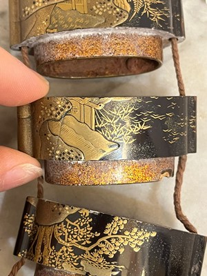 Lot 173 - A Japanese gilt-lacquered inro